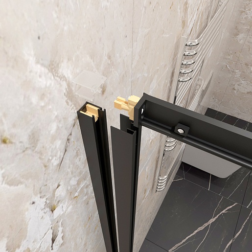 Triton Душевой уголок Фикс-Блэк 120х80 стекло прозрачное профиль черный матовый – картинка-13