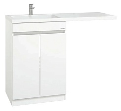 Onika Тумба с раковиной Милтон Нова 58/120 напольная под стиральную машину белая – фотография-1