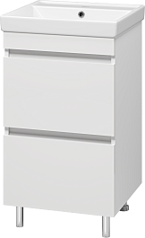 Misty Тумба с раковиной Енисей 50 2 ящика белая – фотография-2
