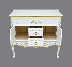 Misty Мебель для ванной Bianco 90 белая, сусальное золото – фотография-5