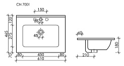 Sancos Тумба с раковиной Norma 2.0 60 белый глянец раковина Element 61 CN7001 – фотография-4