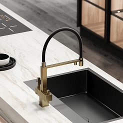 Sancos Смеситель для кухни Moro SC4006BG брашированное золото PVD покрытие – фотография-7