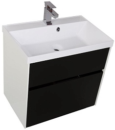 Aquanet Тумба с раковиной "Латина 70" черная 2 ящика (180033) – фотография-2