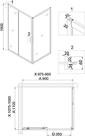 Niagara Душевой уголок Nova 90x110 NG-42-9AG-A110G – фотография-7