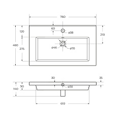 BelBagno Тумба с раковиной Kraft 75 подвесная Еловый матовый – фотография-13
