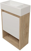 Teymi Тумба с раковиной Nura 37 R подвесная дуб/белый