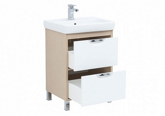 Aquanet Комплект мебели Гретта 60 new 2 ящика, светлый дуб – картинка-9