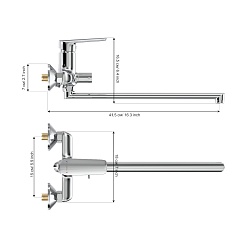 Tokito Смеситель для ванны TOKITO MISAWA хром TOK-MIS-1015 – фотография-5