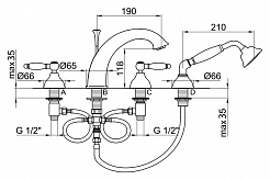 Webert Смеситель Dorian DO730101010 золото, на борт ванны – фотография-2