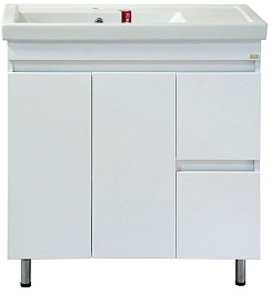 Misty Тумба для умывальника Фостер 80 с 2 ящиками, правое крыло – фотография-1