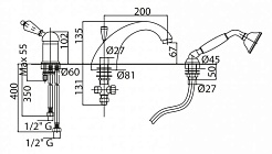 Cezares Смеситель VINTAGE-BVDM-01-Sw-N на борт ванны – фотография-2