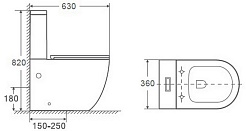 Azario Унитаз-компакт Blanco AZ-T003B-R безободковый с бачком с сиденьем микролифт белый – фотография-13