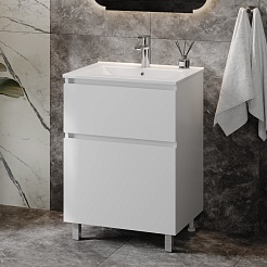 Teymi Тумба с раковиной Laina 60 белая матовая – фотография-4