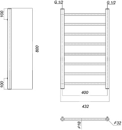 Domoterm Полотенцесушитель Медея П8 400x800 золото – фотография-3