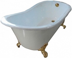 Фэма Чугунная ванна "Gracia", ножки золото, покрытие хром, золото или бронза – фотография-1