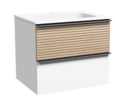 Sancos Тумба с раковиной Delta 60 дуб светлый/белый раковина Grace 60 CN7011 – фотография-1