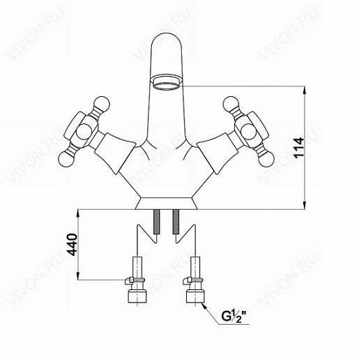 Timo Смеситель Nelson 1911F золото – картинка-3