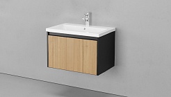 Velvex Мебель для ванной подвесная Klaufs 70 черная/дерево – фотография-6