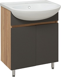 Runo Тумба под раковину Лада 60 графит/дуб серый – фотография-1