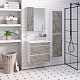 Runo Зеркало-шкаф для ванной Манхэттен 65 серый бетон – фотография-6