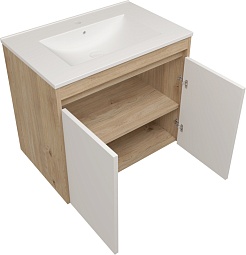 Teymi Тумба с раковиной Netta 70 подвесная дуб/белый – фотография-2