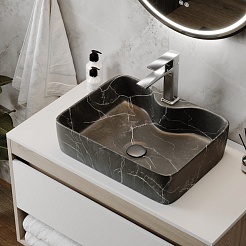 Teymi Раковина накладная Helmi S 48 T50262 черный мрамор – фотография-6