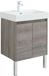 Aquanet Тумба под раковину Nova Lite 60 2 дверцы подвесная дуб рошелье – фотография-9