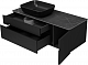 Misty Тумба с раковиной Роял 120 подвесная черная матовая – картинка-15