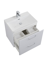 BelBagno Тумба с раковиной Due 60 подвесная Bianco Lucido ручки Хром полированный – фотография-10