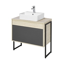 Акватон Тумба с раковиной Лофт Урбан 80 графит\орегон, Джой – фотография-4