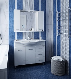 СанТа Мебель для ванной Эльбрус Прима 100 свет – фотография-2