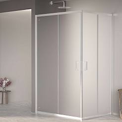 RGW Душевой уголок Passage PA-040 100x80 профиль хром стекло матовое сатинат – фотография-2