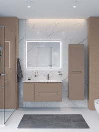 BelBagno Мебель для ванной Etna 100 R подвесная бежевая матовая – фотография-2