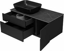 Misty Мебель для ванной Роял 100 подвесная черная матовая – фотография-8
