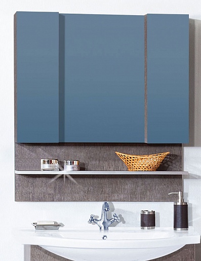 Бриклаер Зеркальный шкаф Карибы 100 дуб антик/сатин – фото-1