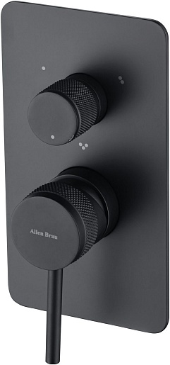 Allen Brau Смеситель для ванны Priority 5.31A11-31 (с внутренней частью, 3 выхода) черный матовый – фото-1