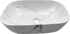 Ceruttispa Раковина накладная 50 CR8217MMW мрамор белый матовый – фотография-1