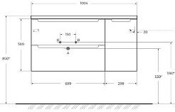 BelBagno Тумба под раковину Etna 100 L подвесная Bianco Lucido – фотография-15