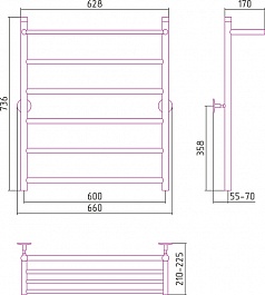 Стилье Полотенцесушитель Универсал-54 800х600 – фотография-2
