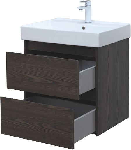 Aquanet Тумба под раковину Nova Lite 60 подвесная дуб черный – фотография-8