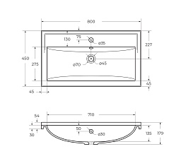 Cezares Тумба с раковиной Giubileo 80 подвесная брашированный ясень – фотография-15
