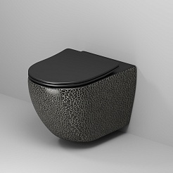 Grossman Унитаз подвесной Color GR-4411BBLS черный с текстурой крокодила – фотография-5