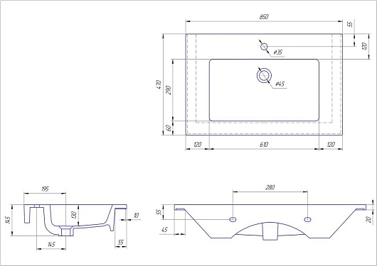 Тумба с раковиной Nota 85 белая – фотография-6