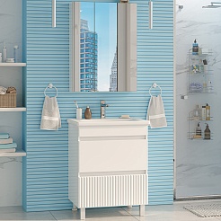 Misty Мебель для ванной Мира 65 белая матовая – фотография-1