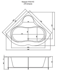 Aquatika Акриловая ванна Кворум Аквастандарт Basic – фотография-2