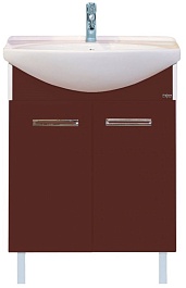 Misty Тумба с раковиной Джулия 65 бордовая – фотография-1