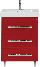 Misty Тумба с раковиной Эмилия 60 напольная красная – фотография-1
