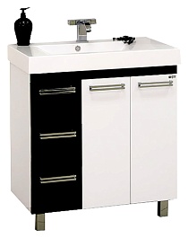 Misty Тумба для умывальника Моника 75 бело-черная – фотография-1