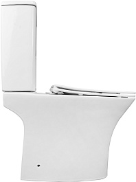 Azario Унитаз-компакт Fretta Square AZ-5121 безободковый с бачком с сиденьем микролифт белый – фотография-3