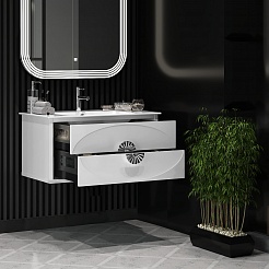 Opadiris Мебель для ванной Ибица 90 подвесная белая/хром – фотография-7
